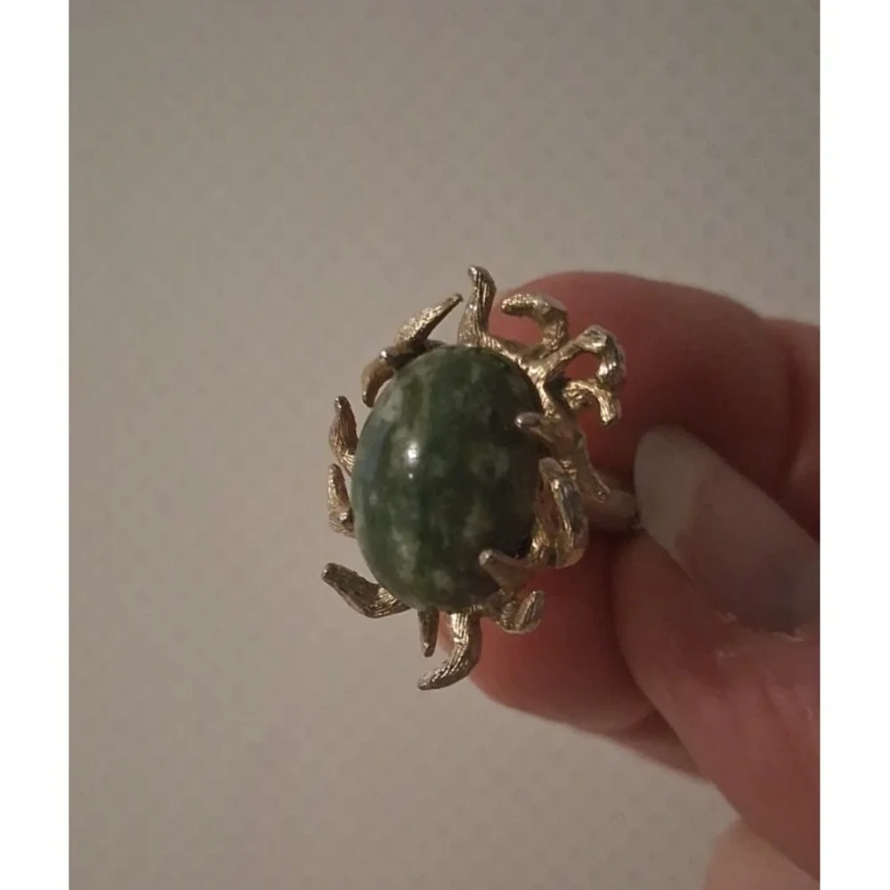 2 pair VTG Tiger's Eye & Unique Green Jasper (?) Cufflinks Tiger Eye PAT247958